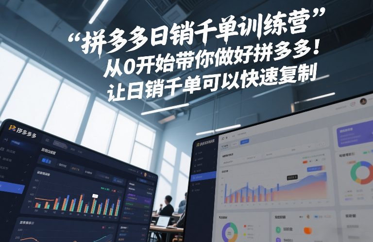 拼多多日销千单训练营，从0开始带你做好拼多多，让日销千单可以快速复制(更新26年3月)-智云网