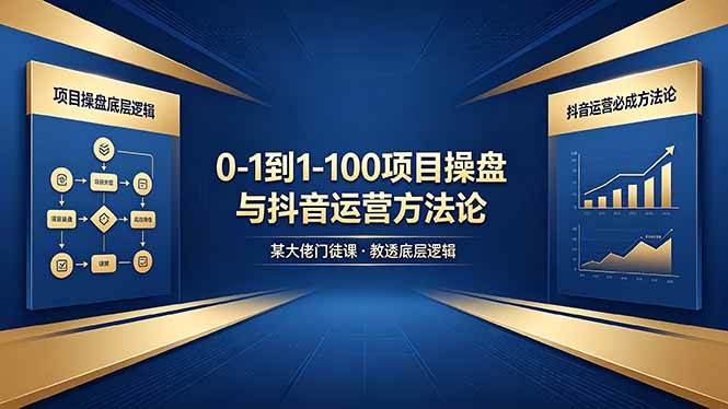 （18382期）0-1到1-100怎么建？某大佬门徒课教透项目操盘底层逻辑+抖音运营必成方法论-智云网