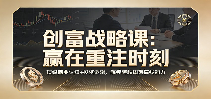《创富战略课：赢在重注时刻》顶级商业认知+投资逻辑，解锁跨越周期搞钱能力-智云网