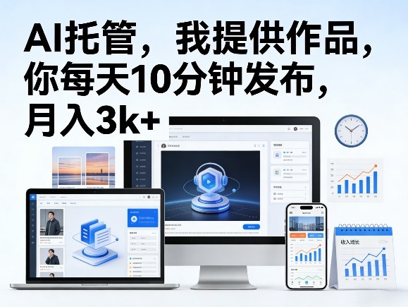 公众号AI托管，我提供作品，你每天10分钟发布，月入3k+【揭秘】-智云网