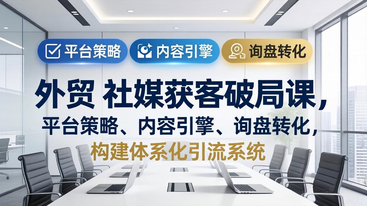 外贸 社媒获客破局课，平台策略、内容引擎、询盘转化，构建体系化引流系统(更新26年3月-智云网