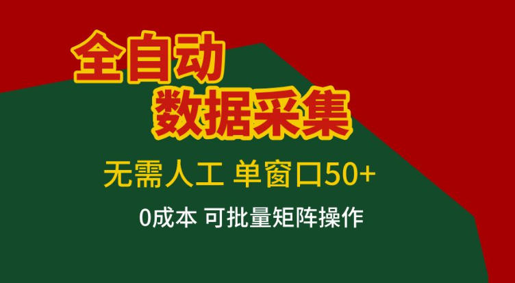 全自动数据采集，无需人工，单窗口50+，0成本可批量矩阵操作【揭秘】-智云网