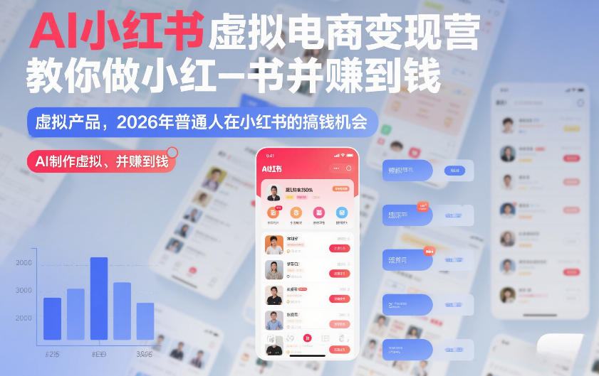 AI小红书虚拟电商变现营，教你做小红书并賺到钱，虚拟产品，2026年普通人在小红书的搞钱机会（更新中）-智云网