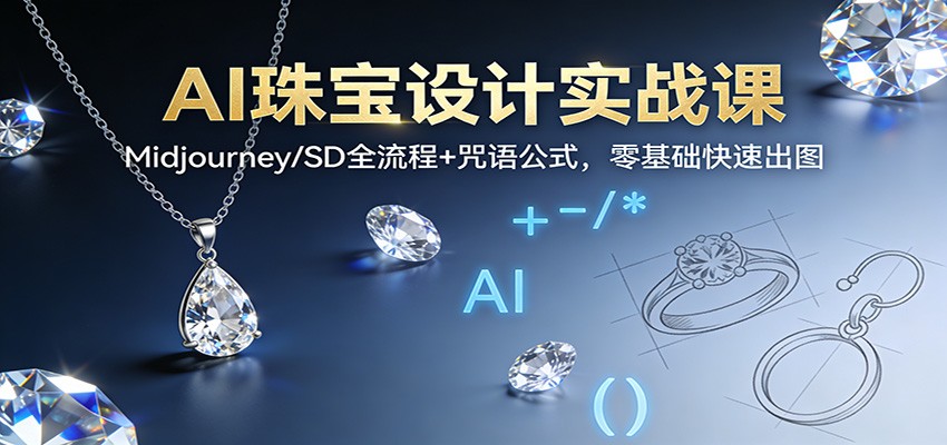 AI珠宝设计实战课:Midjourney/SD全流程+咒语公式,零基础快速出图-智云网