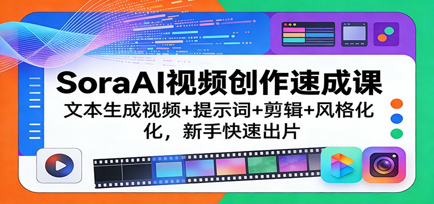 SoraAI视频创作速成课：文本生成视频+提示词+剪辑+风格化，新手快速出片-智云网