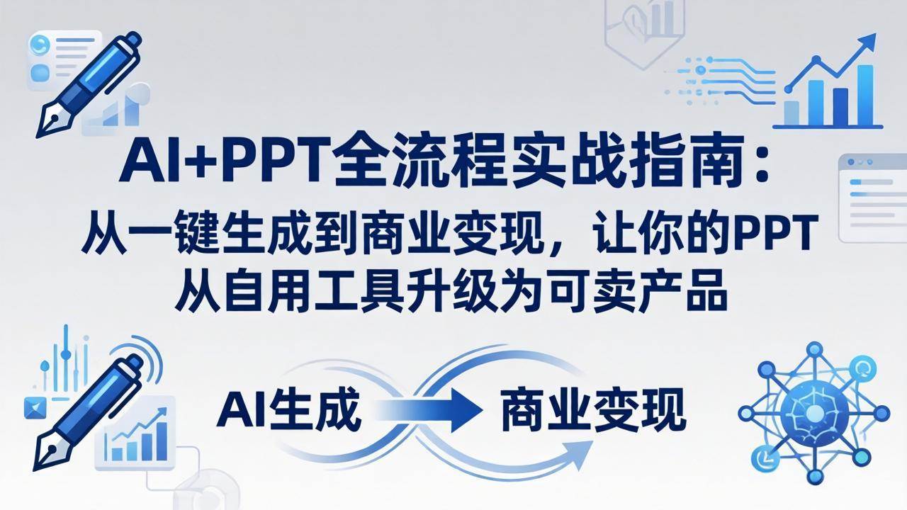 （18142期）AI+PPT全流程实战指南-更新4月21：从一键生成到商业变现，让你的PPT从自用工具升级为可卖产品-智云网