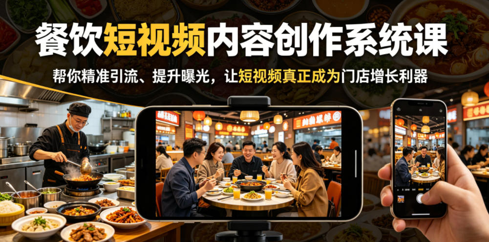 餐饮短视频内容创作系统课，帮你精准引流、提升曝光，让短视频真正成为门店增长利器-智云网