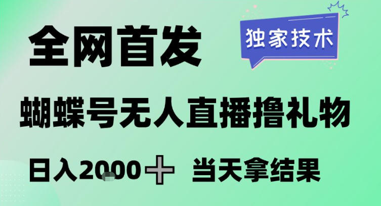 2026最新蝴蝶号无人直播掘金，独家技术，全网首发小白做了一个月收益3W，长期稳定可做【揭秘】-智云网