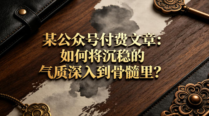 某公众号付费文章：如何将沉稳的气质深入到骨髓里？-智云网
