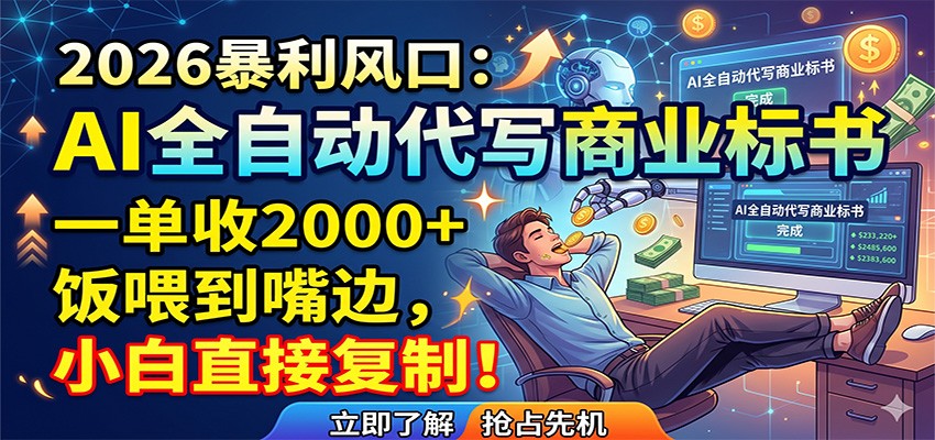 AI全自动代写商业标书，一单收2000+，饭喂到嘴边，小白直接复制-智云网