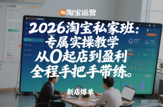 2026淘宝私家班：专属实操教学，从0起店到盈利，全程手把手带练（更新26年3月）-智云网