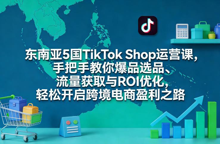 东南亚5国TikTok Shop运营课，手把手教你爆品选品、流量获取与ROI优化，轻松开启跨境电商盈利之路-智云网
