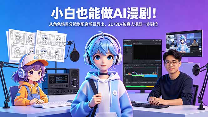 小白也能做AI漫剧！从角色场景分镜到配音剪辑导出，2D/3D/仿真人漫剧一步到位-智云网