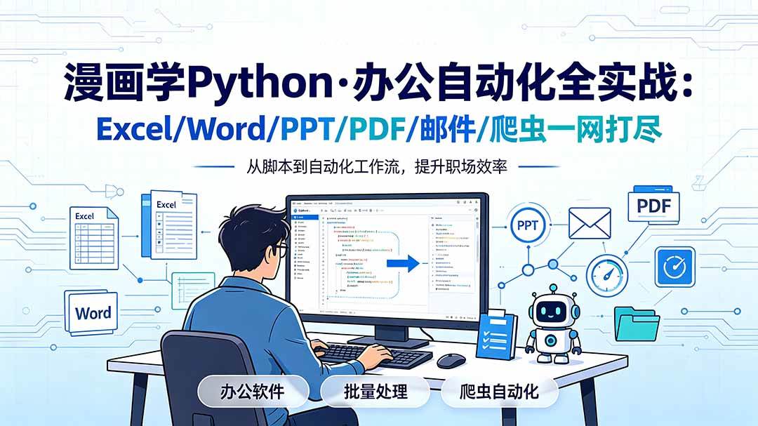 （19270期）漫画学Python·办公自动化全实战：Excel/Word/PPT/PDF/邮件/爬虫一网打尽-智云网