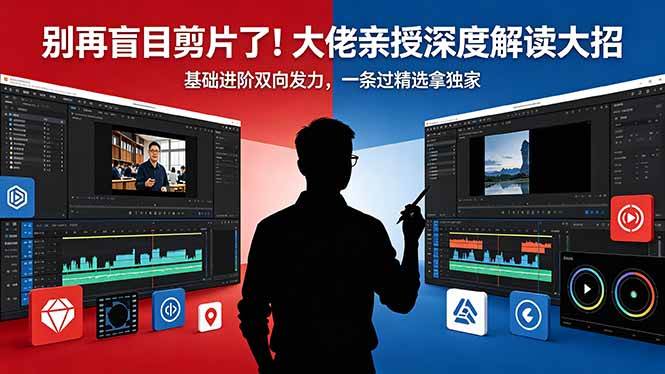 （18384期）别再盲目剪片了！大佬亲授深度解读大招，基础进阶双向发力，一条过精选拿独家-智云网