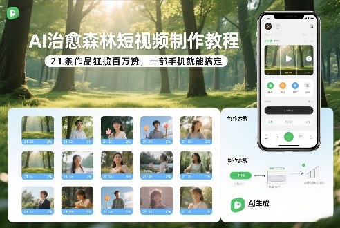 AI治愈森林短视频制作教程，21条作品狂揽百万赞，一部手机就能搞定-智云网