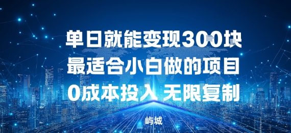 单日就能变现3张，最适合小白做的项目0成本投入，无限复制-智云网
