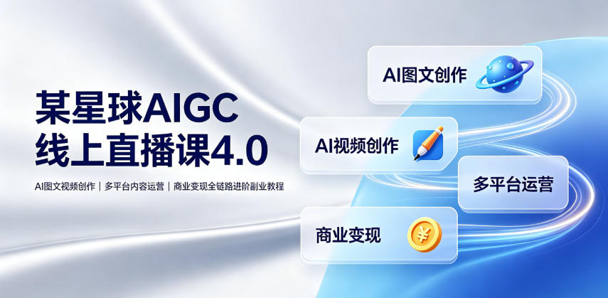某星球AIGC线上直播课4.0｜AI图文视频创作、多平台内容运营、商业变现全链路进阶副业教程-智云网