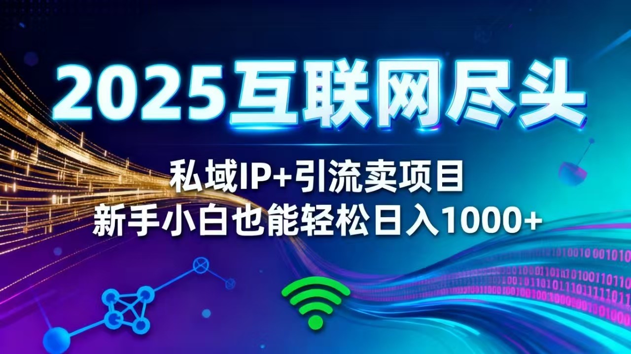 2025网创尽头王炸项目！私域 IP + 精准引流，新手小白在家躺赚日入 1000+-智云网