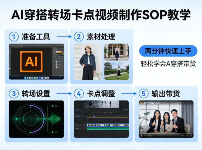 AI穿搭转场卡点视频制作SOP教学，两分钟快速上手，轻松学会AI穿搭带货-智云网