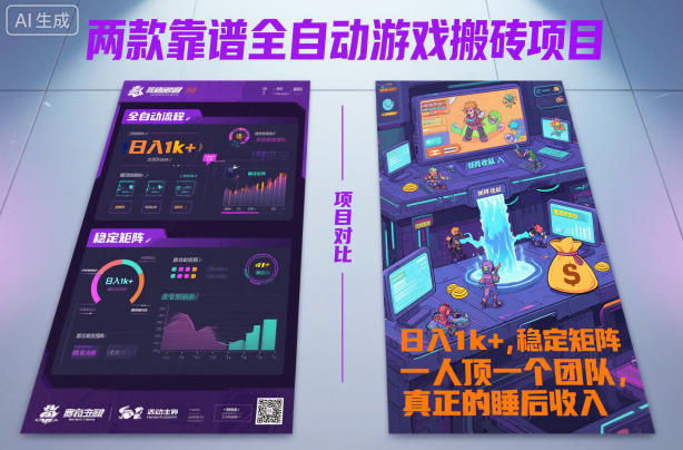 两款靠谱全自动游戏搬砖项目，日入1k+，稳定可矩阵，一人顶一个团队，真正的睡后收入【揭秘】-智云网