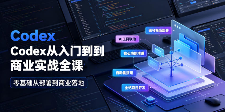 Codex从入门到商业实战全课｜账号充值部署、AI工具联动、核心功能精讲、自动化搭建、全站项目开发零基础教程-智云网