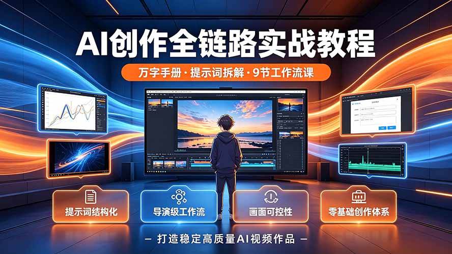 （19247期）AI创作全链路实战教程｜万字手册·提示词拆解·9节工作流课，打造稳定高质量AI视频作品-智云网