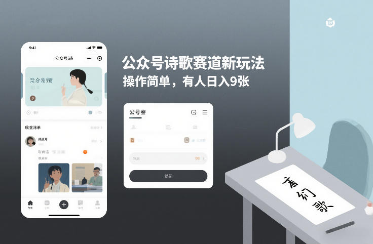 公众号诗歌赛道新玩法，操作简单，有人日入9张-智云网