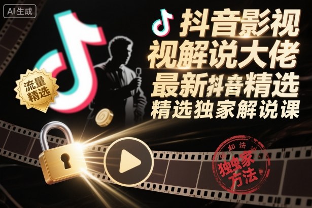 抖音影视解说大佬最新抖音进精选和独家方法，精选独家解说课（更新26年3月）-智云网