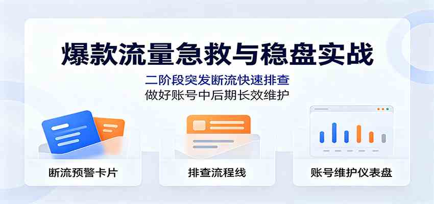 爆款流量急救与稳盘实战：二阶段突发断流快速排查，做好账号中后期长效维护-智云网