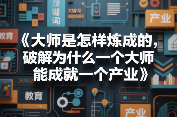 大师是怎样炼成的，破解为什么一个大师，能成就一个产业【电子书】-智云网