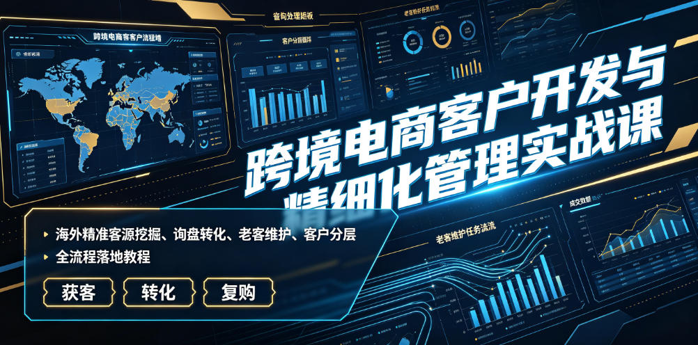跨境电商客户开发与精细化管理实战课｜海外精准客源挖掘、询盘转化、老客维护、客户分层全流程落地教程-智云网