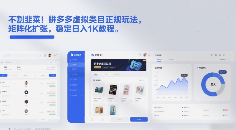 不割韭菜！拼多多虚拟类目正规玩法，矩阵化扩张，稳定日入1K教程【揭秘】-智云网