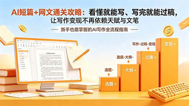 (19655期)AI短篇+网文通关攻略-更新:看懂就能写、写完就能过稿,让写作变现不再依赖天赋与文笔-智云网
