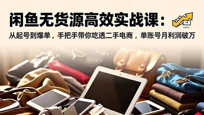 闲鱼无货源高效实战课：从起号到爆单，手把手带你吃透二手电商，单账号月利润破万-智云网