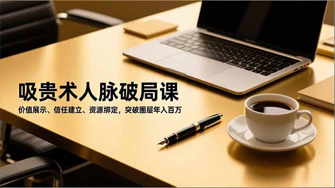 吸贵术人脉破局课，价值展示、信任建立、资源绑定，突破圈层年入百万-智云网
