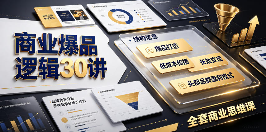 商业爆品逻辑30讲｜拆解各行各业头部品牌盈利模式，吃透爆品打造、低成本传播、长效变现全套商业思维课-智云网