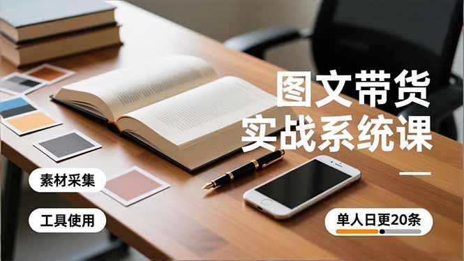图文带货实战系统课，工具使用、素材采集、防同质化，单人日更20条月入3w+-智云网