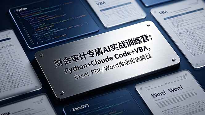 （19268期）财会审计专属 AI实战训练营-更新：Python+Claude Code+VBA，Excel/PDF/Word自动化全流程-智云网
