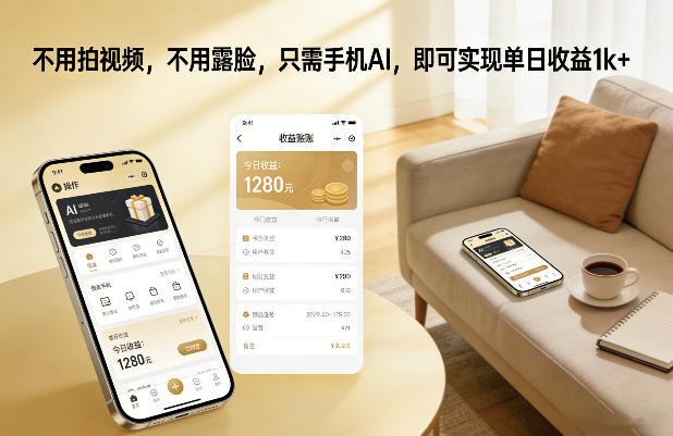不用拍视频，不用露脸，只需手机AI，即可实现单日收益1k+【揭秘】-智云网