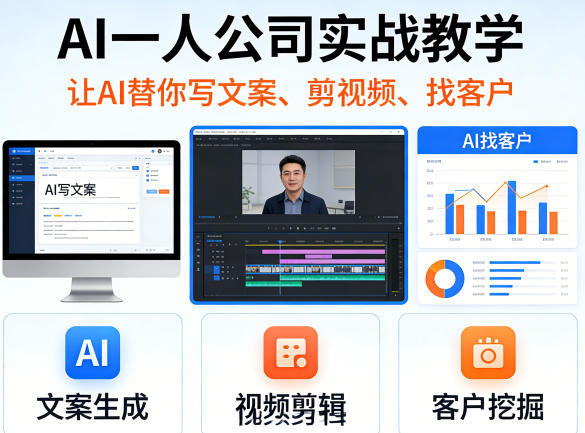 AI一人公司实战教学，让AI替你写文案、剪视频、找客户（更新0411）-智云网