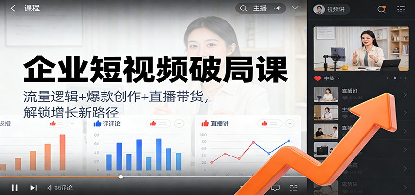 企业短视频破局课:流量逻辑+爆款创作+直播带货,解锁增长新路径-智云网
