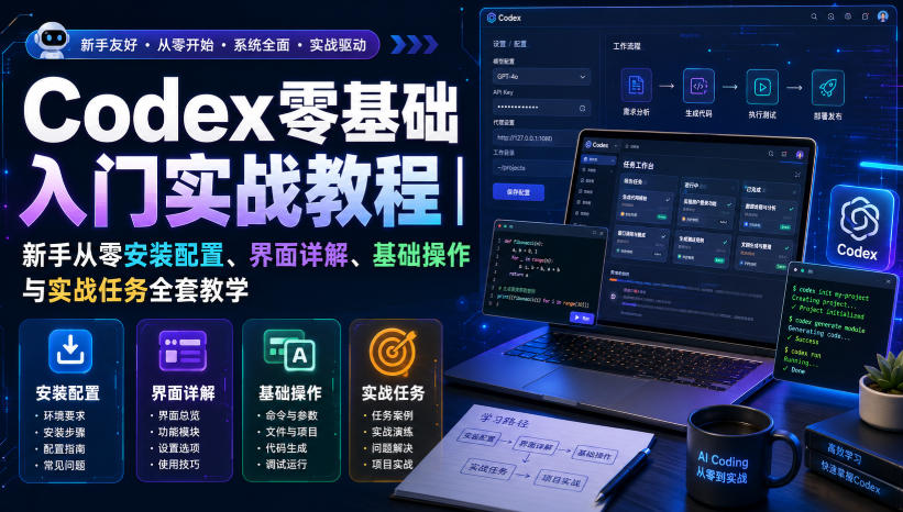 Codex零基础入门实战教程｜新手从零安装配置、界面详解、基础操作与实战任务全套教学-智云网
