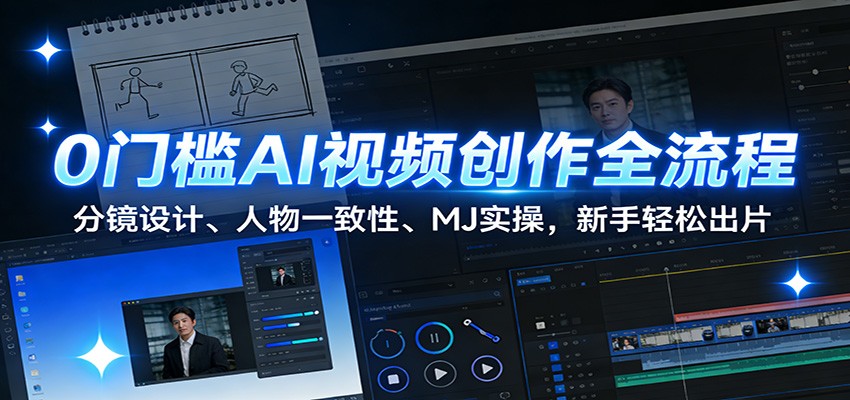 0门槛AI视频创作全流程：分镜设计、人物一致性、MJ实操，新手轻松出片-智云网