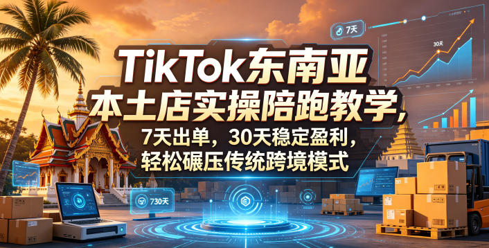 TikTok东南亚本土店实操陪跑教学，7天出单，30天稳定盈利，轻松碾压传统跨境模式-智云网