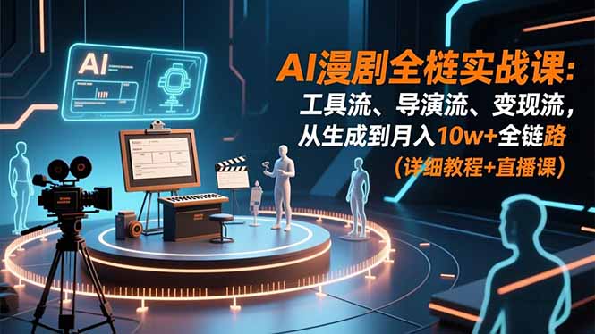 AI漫剧全栈实战课：工具流、导演流、变现流，从生成到月入10w+全链路 (详细教程+直播课-智云网