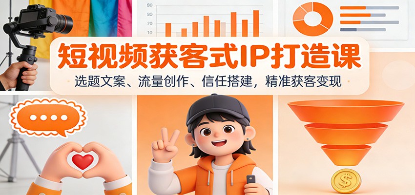 短视频获客式IP打造课：选题文案、流量创作、信任搭建，精准获客变现-智云网