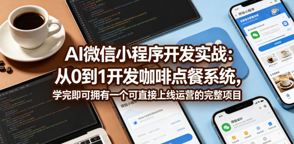 AI微信小程序开发实战：从0到1开发咖啡点餐系统，学完即可拥有一个可直接上线运营的完整项目-智云网