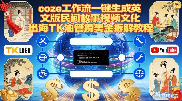 Coze扣子工作流一键生成英文版民间故事视频，文化出海TK油管捞美金拆解教程-智云网