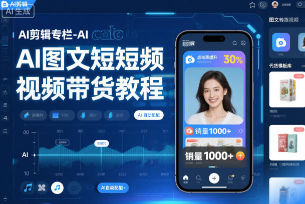 AI剪辑专栏-AI图文短视频带货教程-智云网